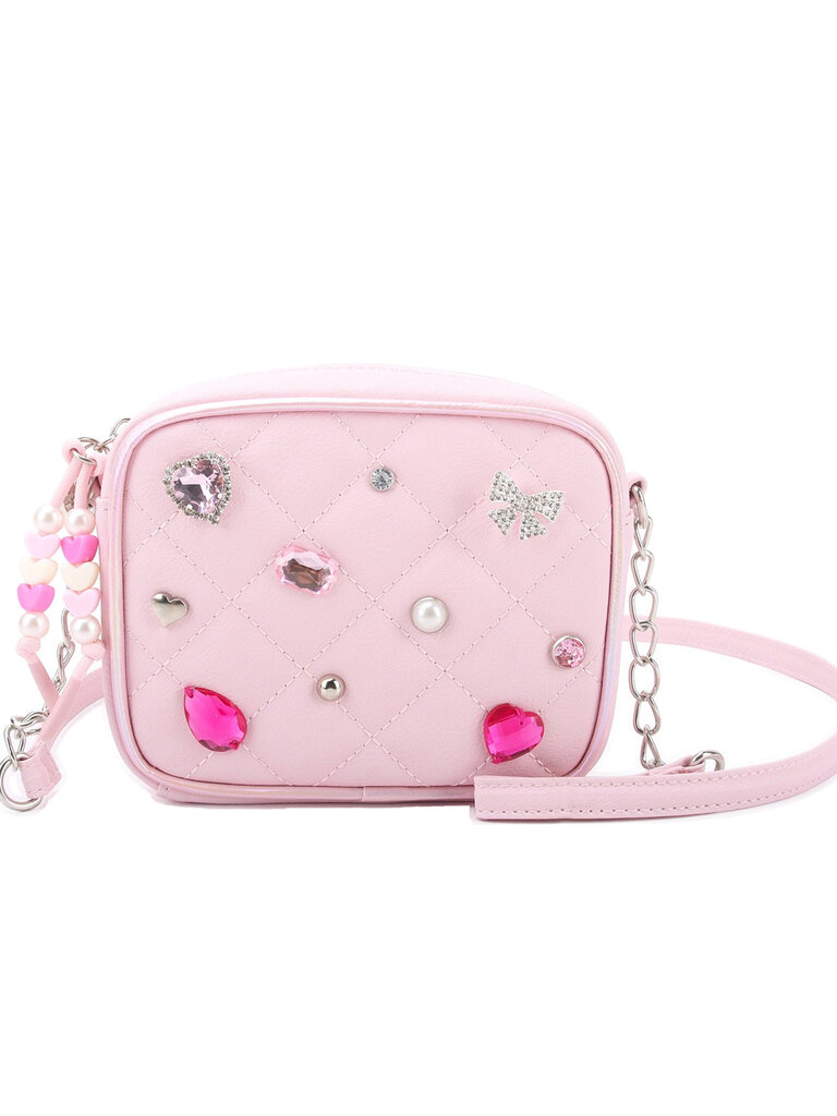 Quilted Rhinestone Mini Crossbody Bag