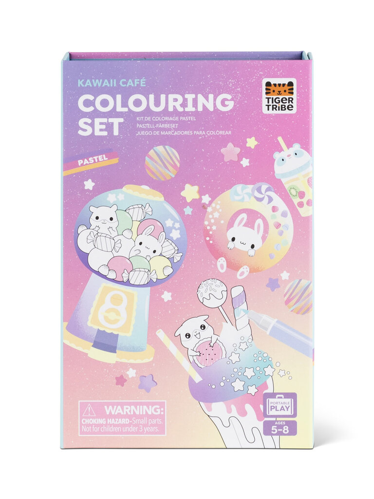 Tiger Tribe Pastel Coloring Set - Kawaii Cafe
