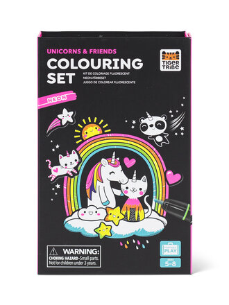Tiger Tribe Neon Coloring Set - Unicorns and Friends