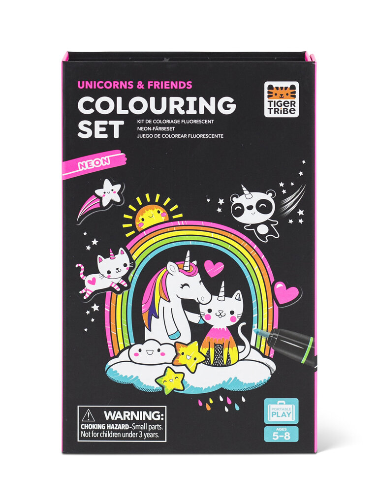 Tiger Tribe Neon Coloring Set - Unicorns and Friends