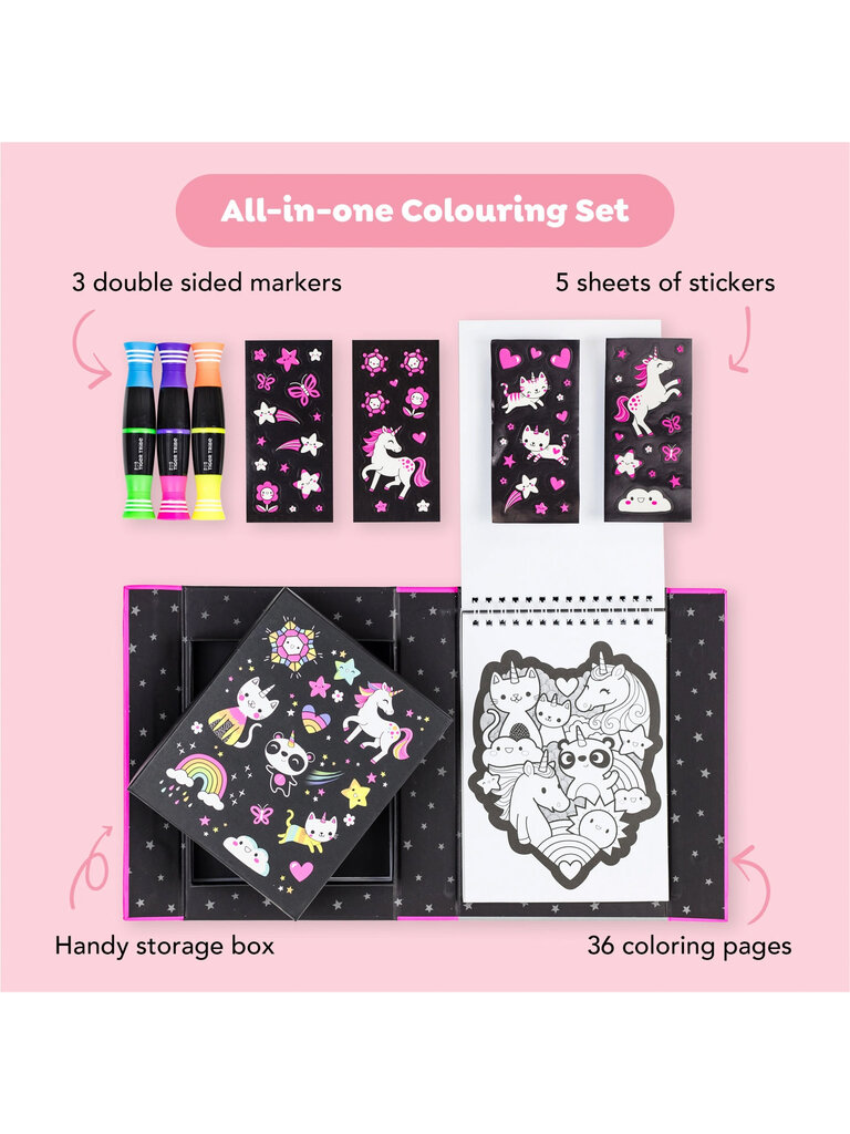 Tiger Tribe Neon Coloring Set - Unicorns and Friends