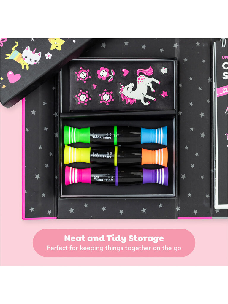 Tiger Tribe Neon Coloring Set - Unicorns and Friends