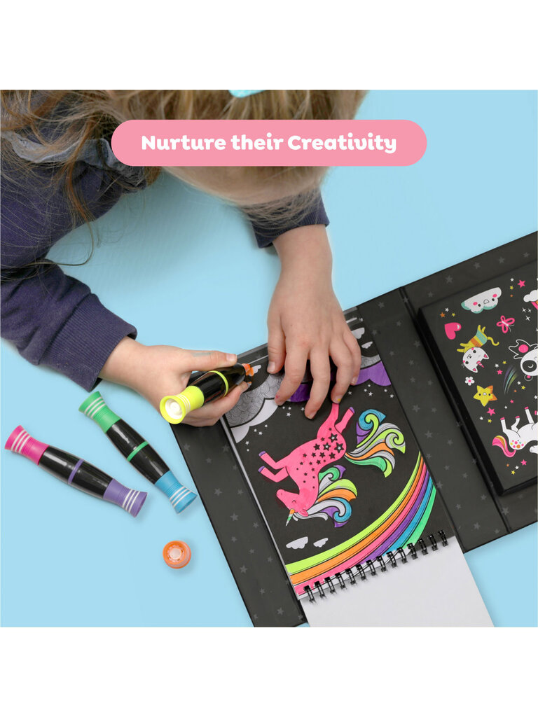 Tiger Tribe Neon Coloring Set - Unicorns and Friends