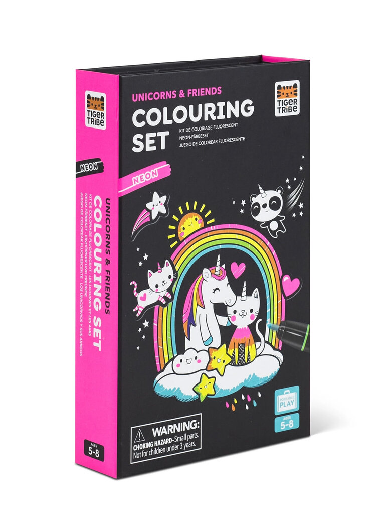 Tiger Tribe Neon Coloring Set - Unicorns and Friends