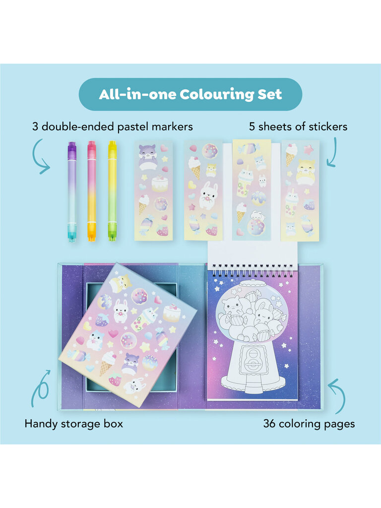 Tiger Tribe Pastel Coloring Set - Kawaii Cafe