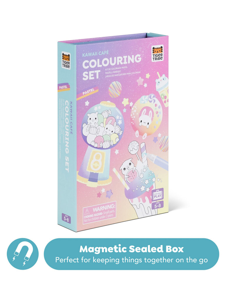Tiger Tribe Pastel Coloring Set - Kawaii Cafe