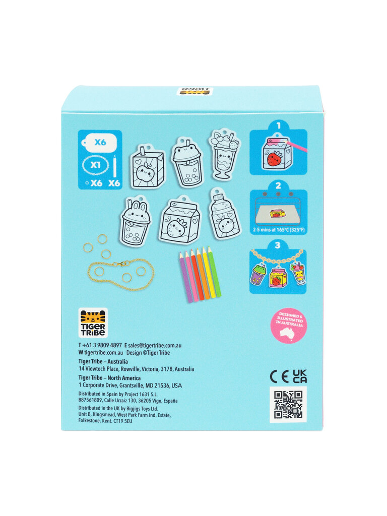 Tiger Tribe Shrinkorama - Charm Bracelet - Kawaii Drinks