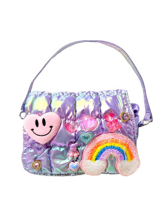 Bari Lynn Iridescent Quilted Charm Bag