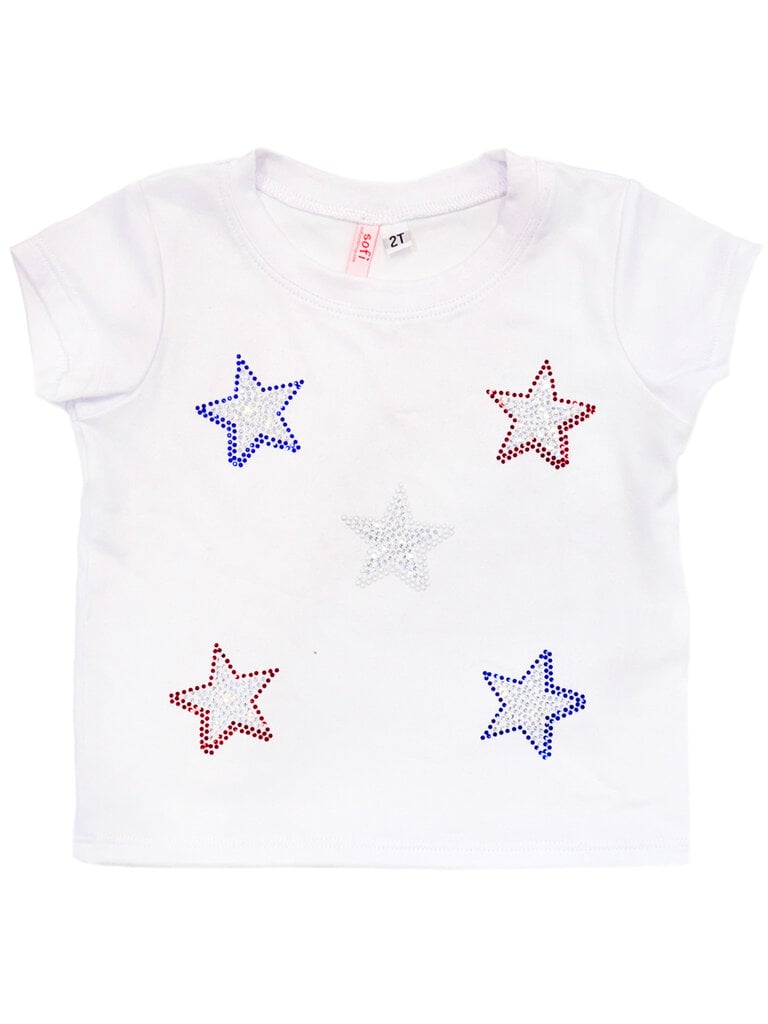 sofi Rhinestone Stars White Tee