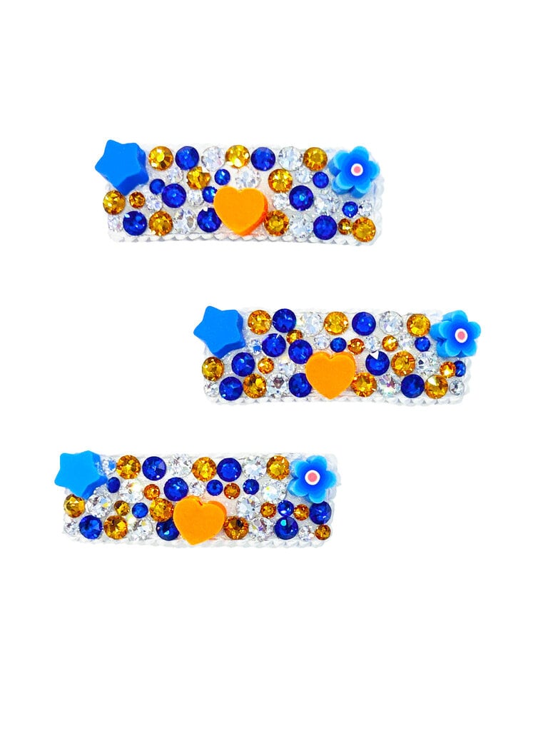 Bari Lynn NYC Orange & Blue Charms Clip