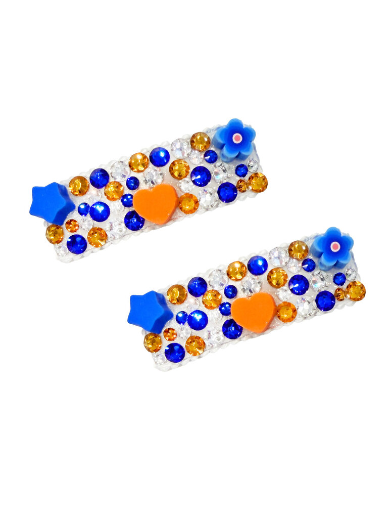 Bari Lynn NYC Orange & Blue Charms Clip