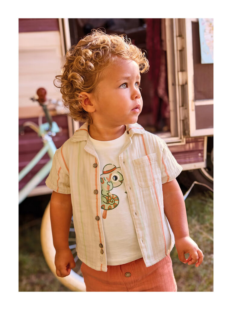 Mayoral Baby Striped Cotton Muslin Shirt