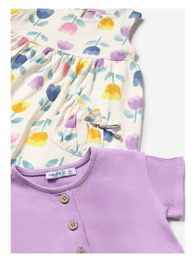 Mayoral Floral Dress Cardigan Set