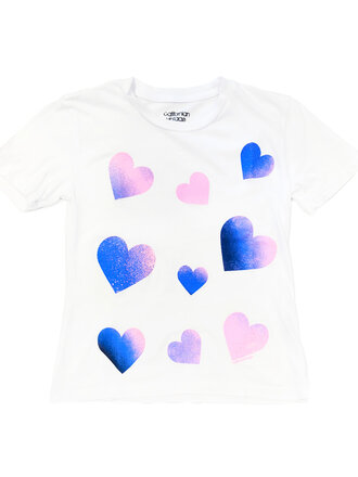 Californian Vintage HEARTS White T-Shirt