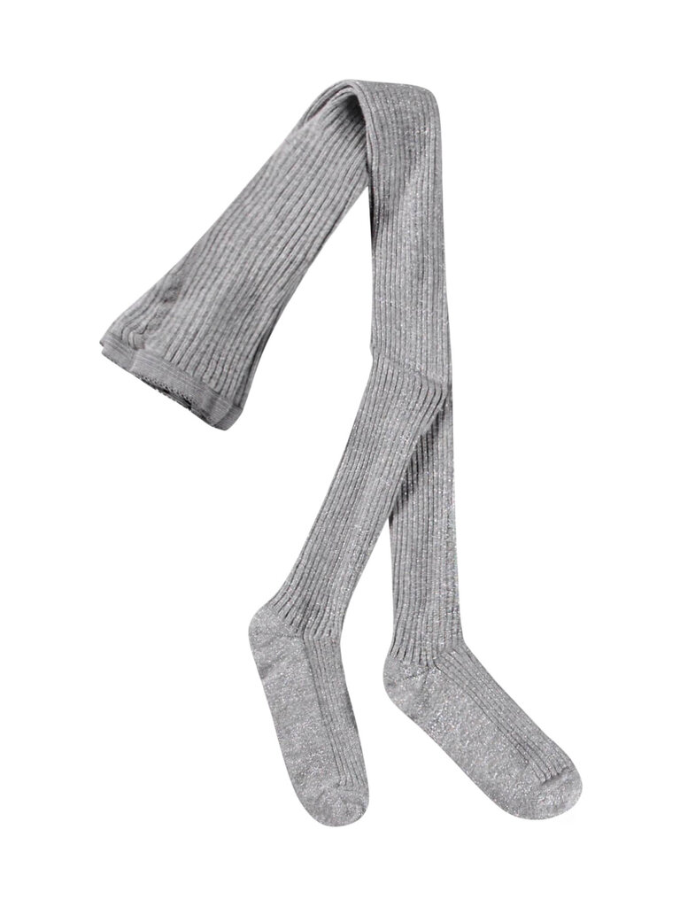 Molo Glitter Rib Tights - Grey Melange