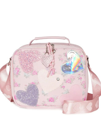 Heart Glitters Floral Lunch Bag with Charm