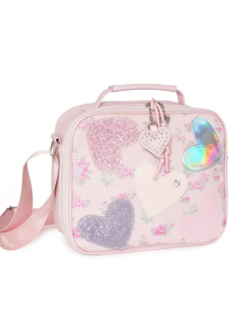 Heart Glitters Floral Lunch Bag with Charm