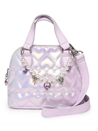 Quilted Hearts Metallic Mini Satchel