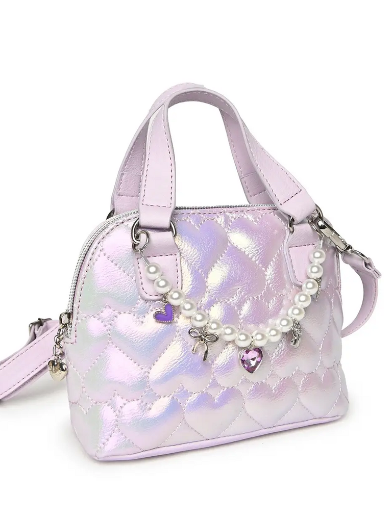 Quilted Hearts Metallic Mini Satchel