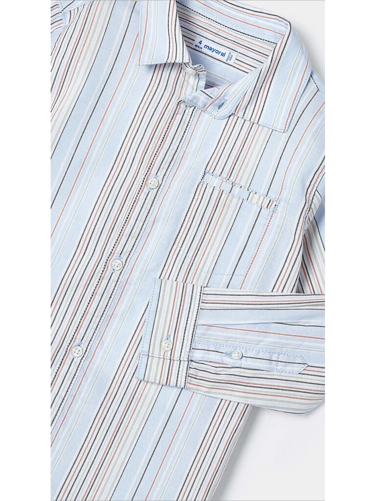 Mayoral Light Blue Stripe Oxford Shirt