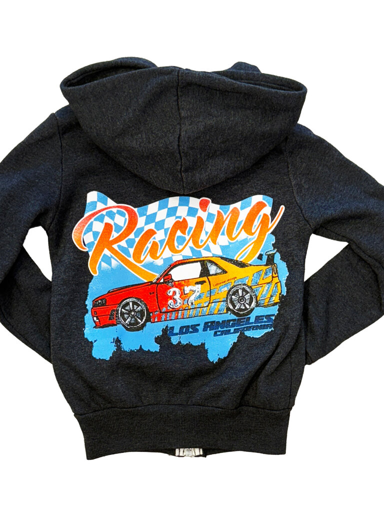 Californian Vintage Charcoal Racing Zip Hoodie