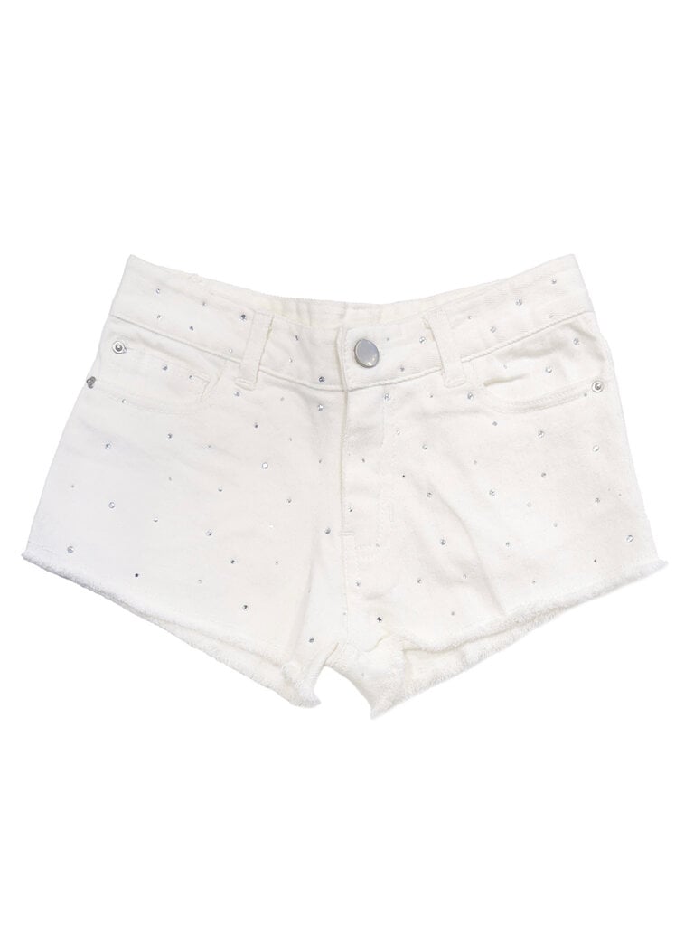 Flowers by Zoe Rhinestone White Shorts