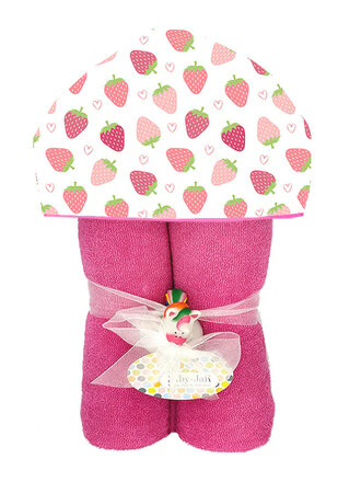 Baby Jar Deluxe Hooded Towel - Strawberries