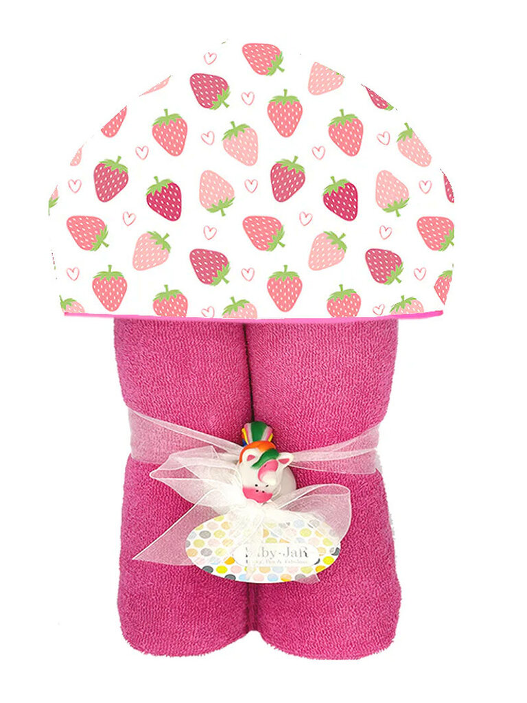 Baby Jar Deluxe Hooded Towel - Strawberries