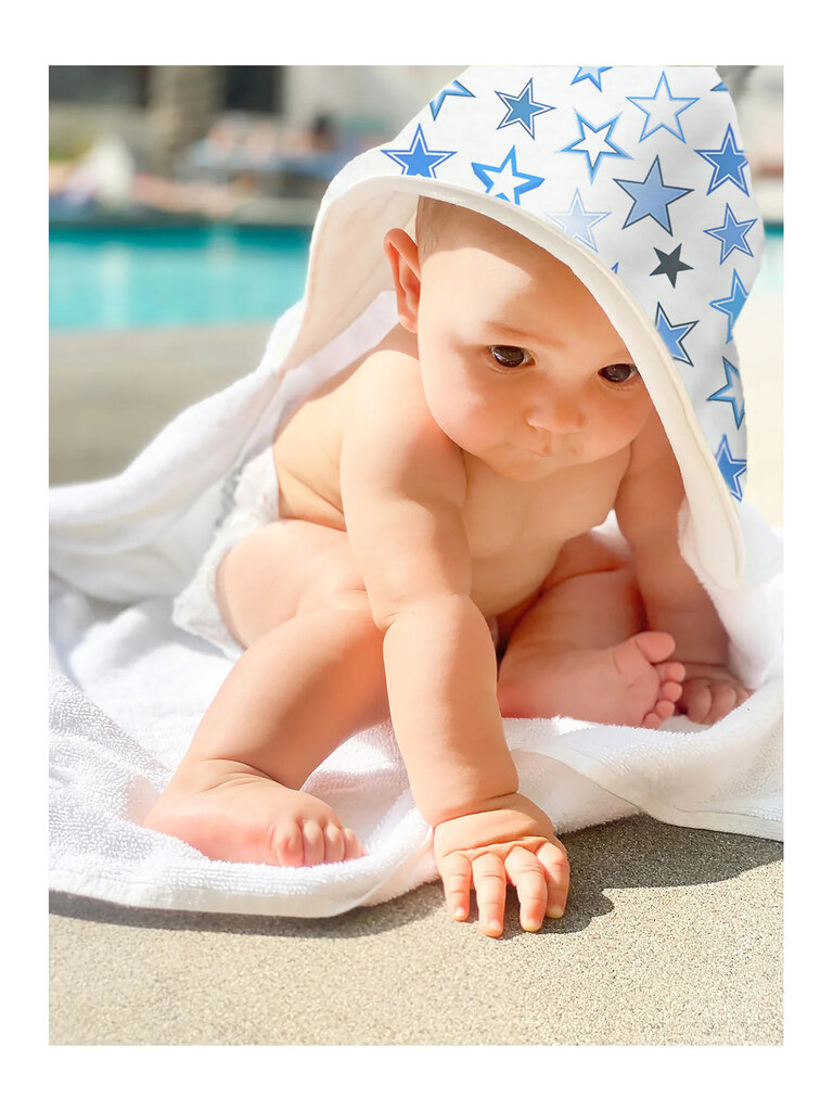 Baby Jar Deluxe Hooded Towel - Starry Sky Blue