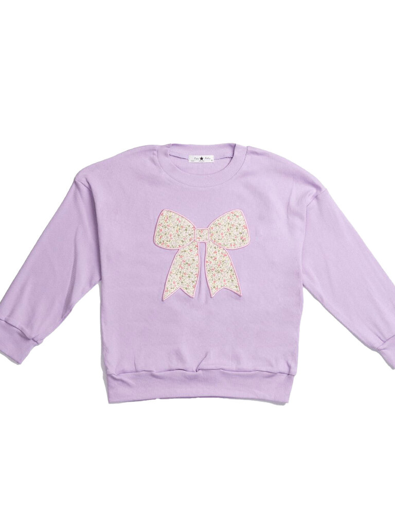Petite Hailey Purple Bow Sweatshirt & Leggings Set