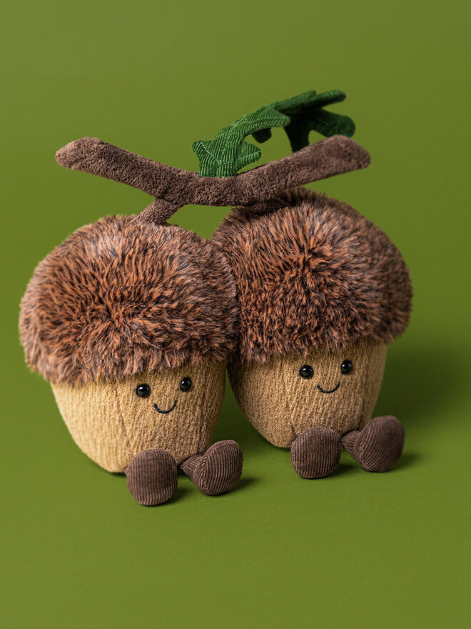 Jellycat Amuseables Ort & Tum Acorns - Pumpkin and Bean