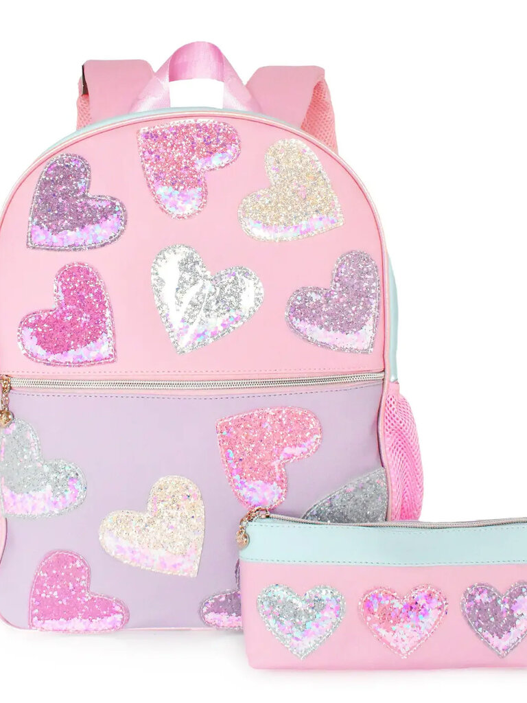 Confetti Heart Backpack w Pencil Case