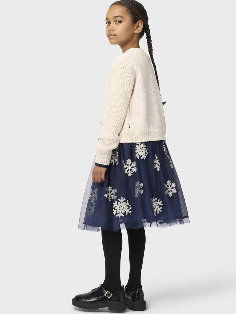 Molo Glitter Rib Tights - Navy Blazer
