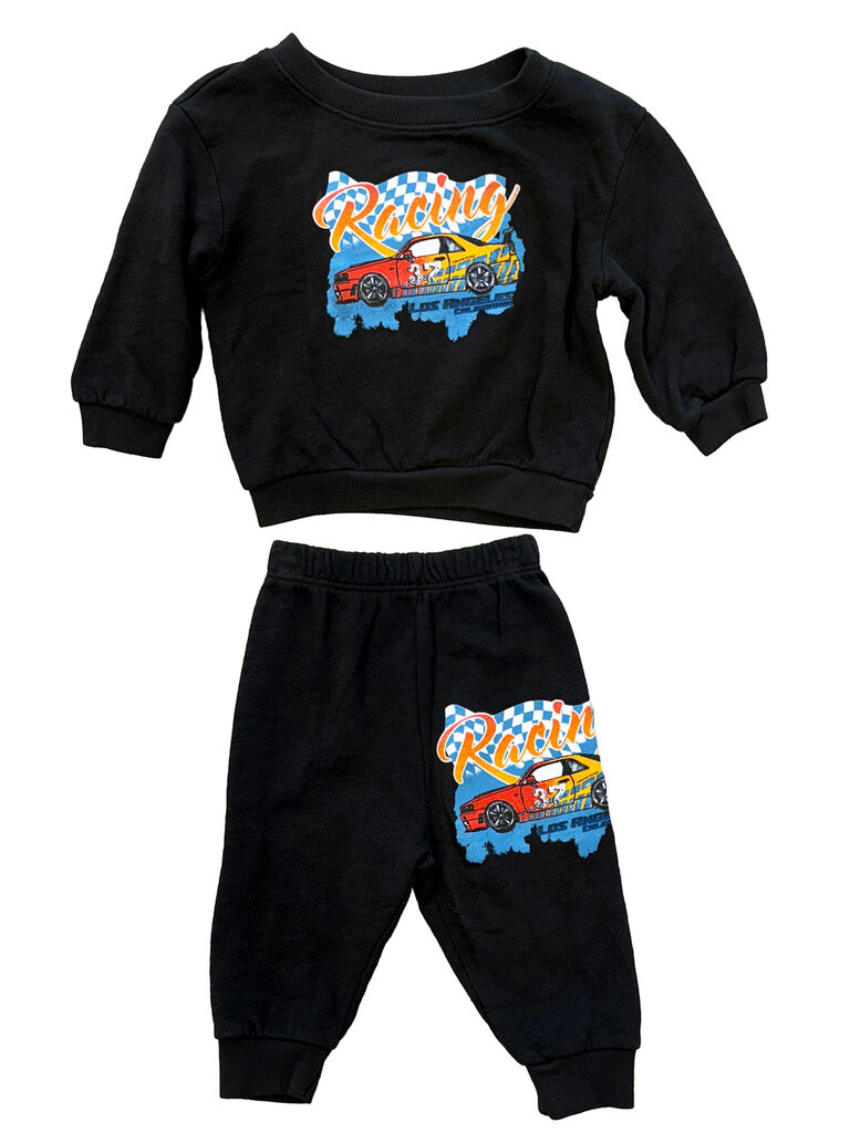 Californian Vintage Charcoal Racing Baby Set