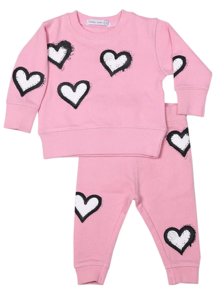 Baby Steps Pink Graffiti Hearts Set