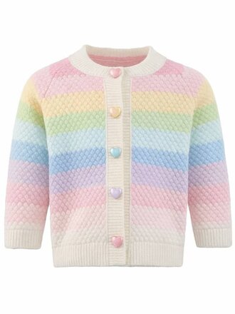 Lola and the Boys Pastel Rainbow Knit Cardigan