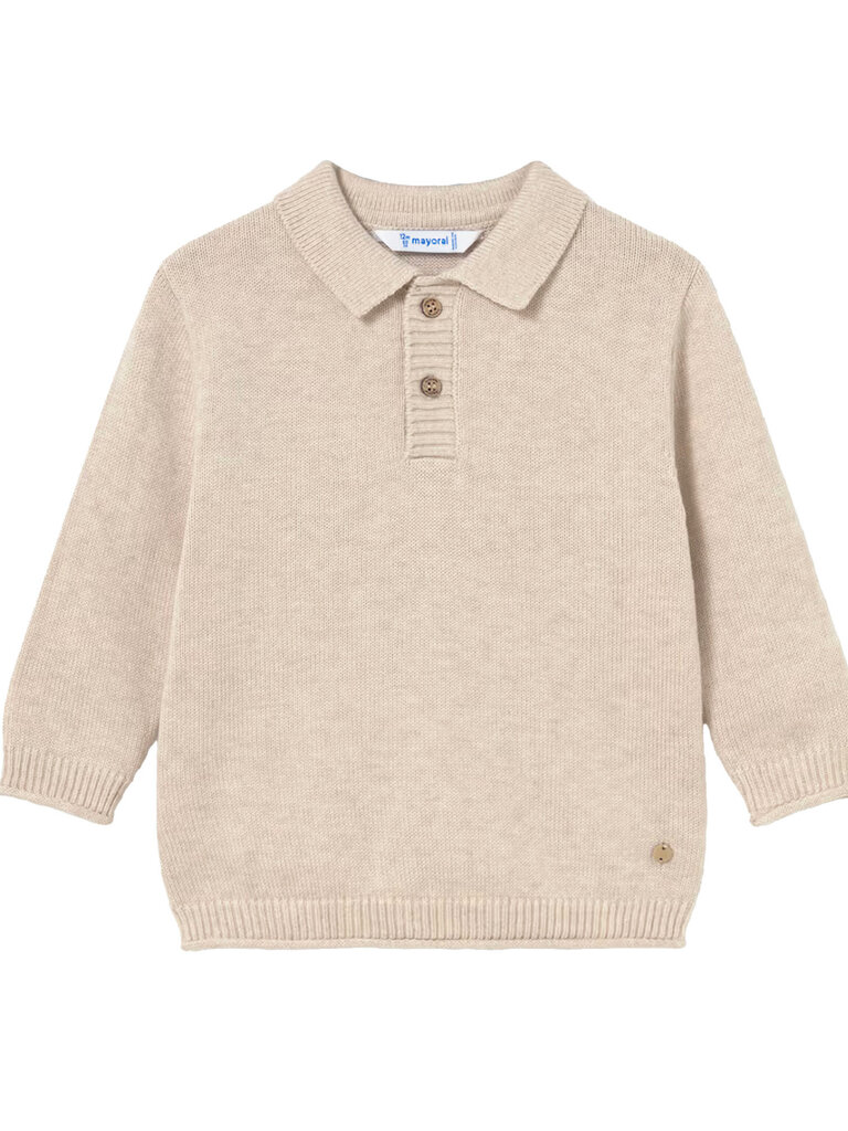 Mayoral Baby Boys Oatmeal Polo Sweater