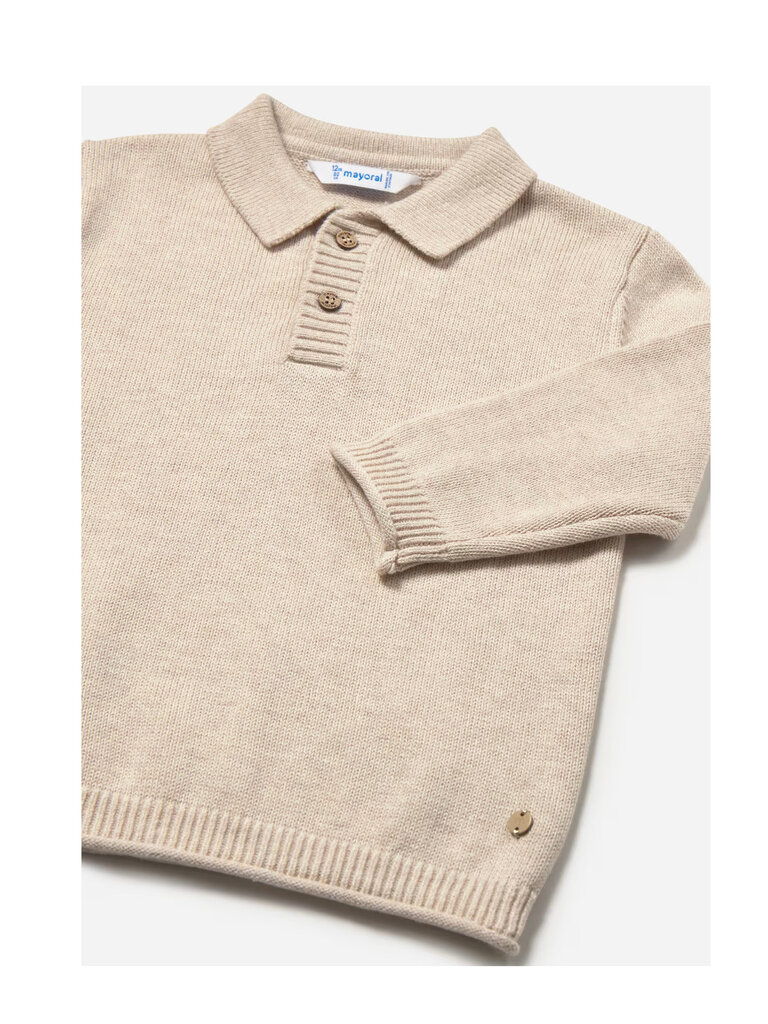 Mayoral Baby Boys Oatmeal Polo Sweater