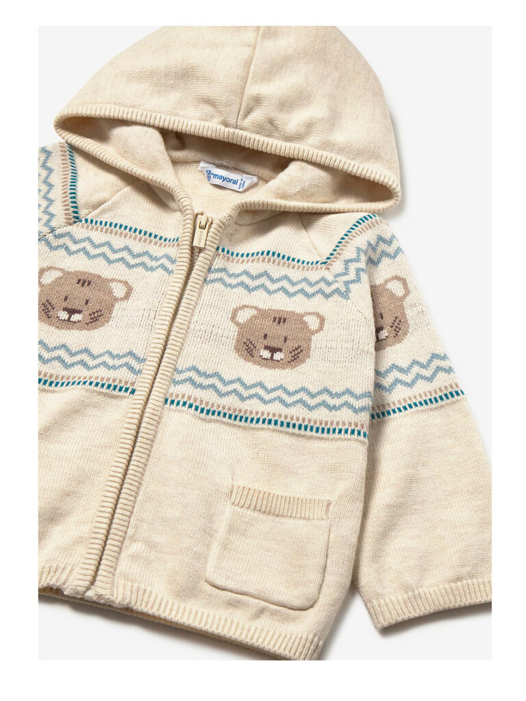Mayoral Baby Boys Teddy Bear Knit Zip-Up Sweater
