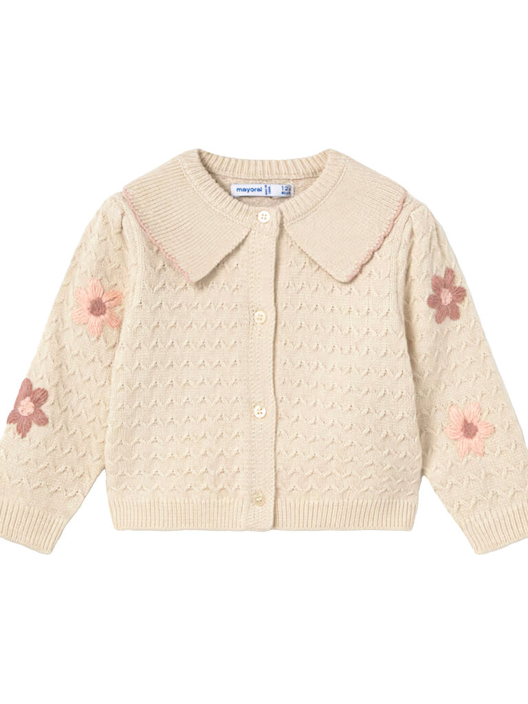Mayoral Baby Floral Knit Cardigan
