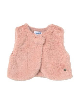 Mayoral Pink Baby Faux Fur Vest