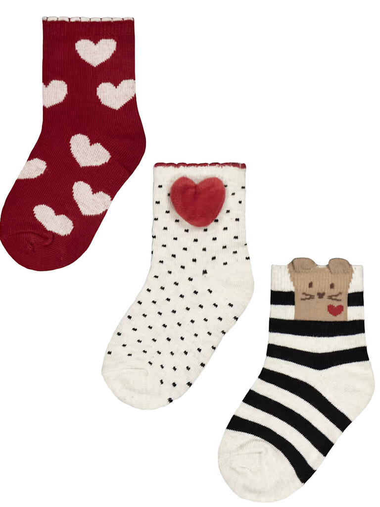 Mayoral Heart Socks 3-pk