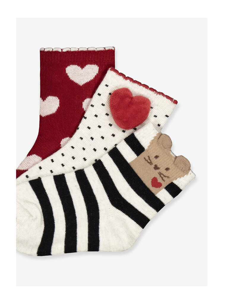 Mayoral Heart Socks 3-pk