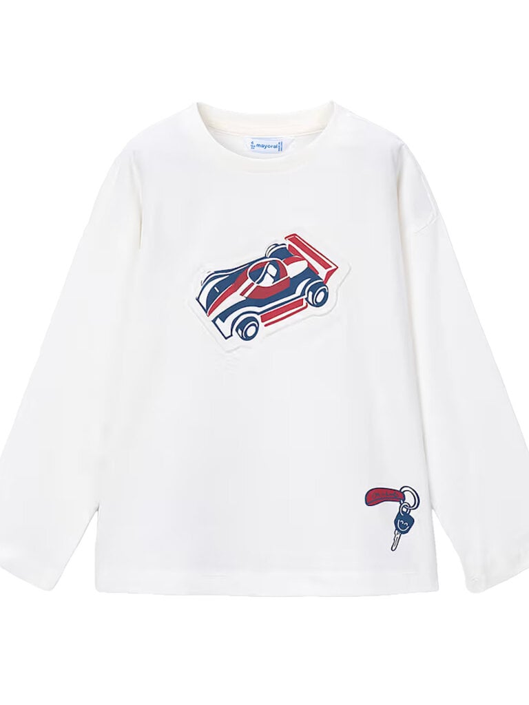 Mayoral Boys Ivory Car LS Shirt