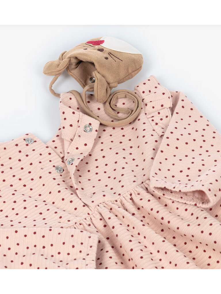 Mayoral Pink Polka Dot Dress w Bag