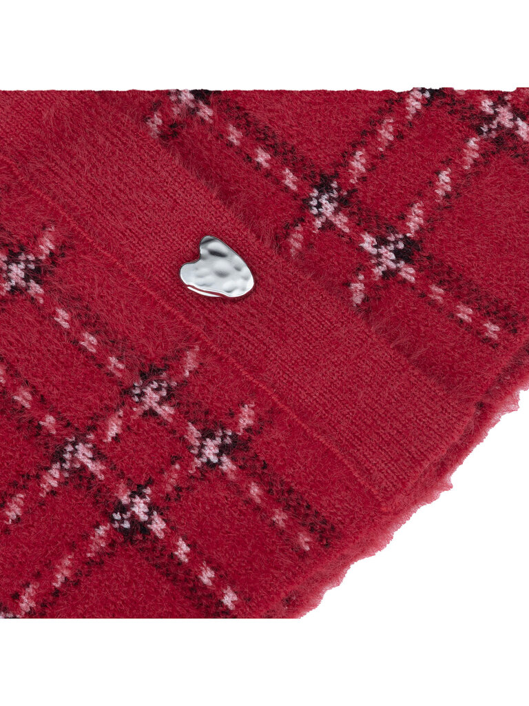 Mayoral Red Check Cardigan & Skirt Set