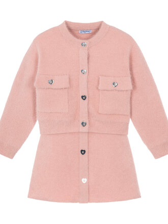 Mayoral Pink Cardigan & Skirt Set