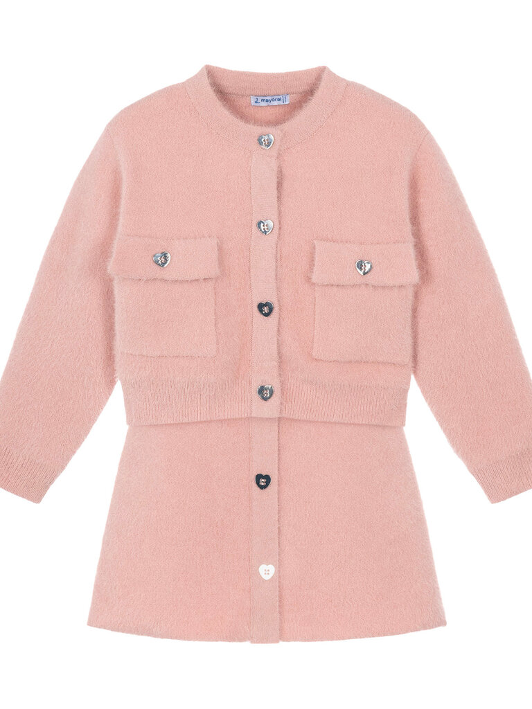Mayoral Pink Cardigan & Skirt Set