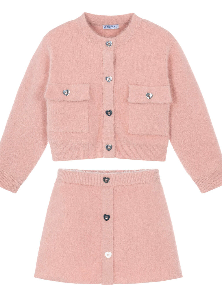 Mayoral Pink Cardigan & Skirt Set