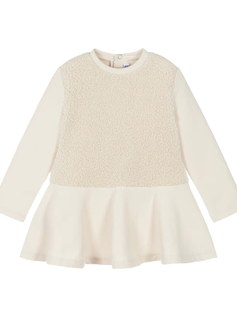 Mayoral Baby Ivory Sherpa Dress w Bag